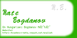 mate bogdanov business card